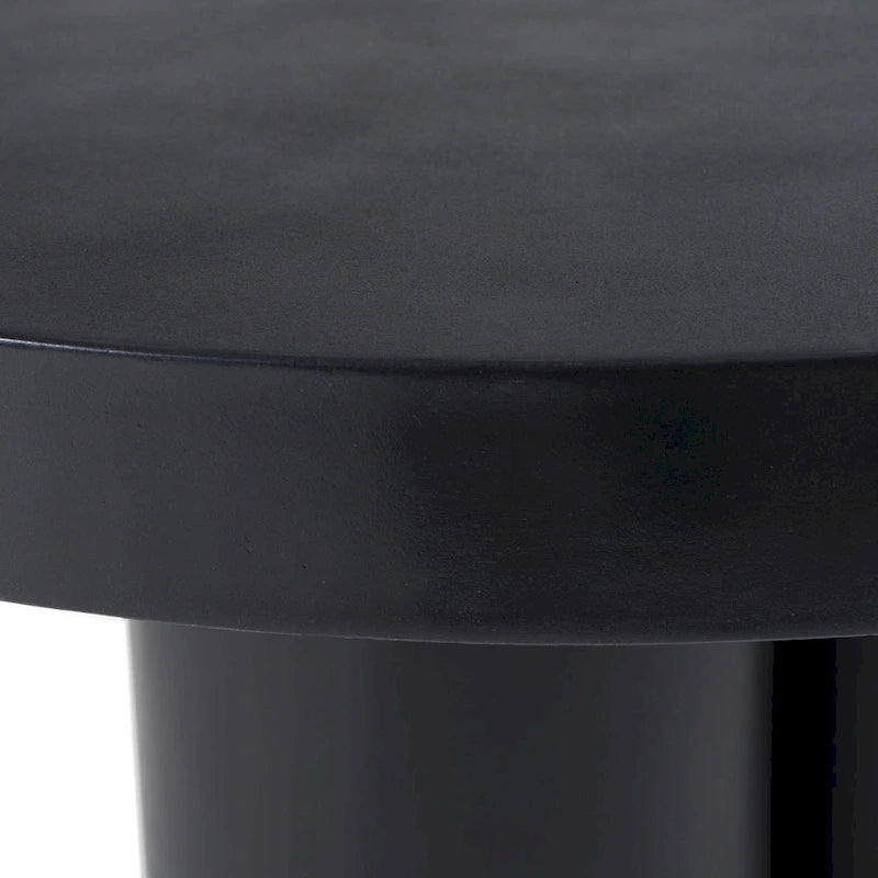 Table Basse Ronde en Béton Noir Moderne