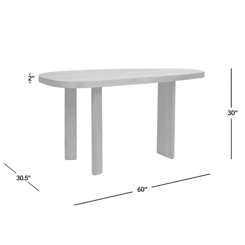 Console de 60 chêne, ovale oblongue