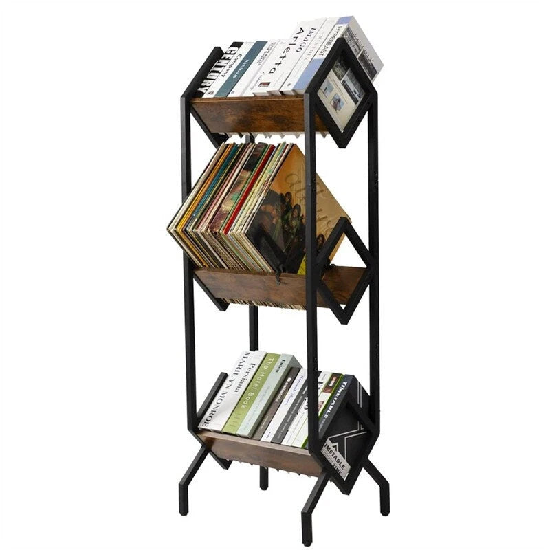 Support de rangement pour disques vinyles à 3 niveaux - 36,1P x 40,9L x 127H