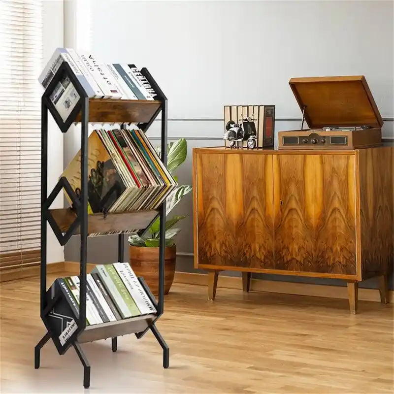 Support de rangement pour disques vinyles à 3 niveaux - 36,1P x 40,9L x 127H