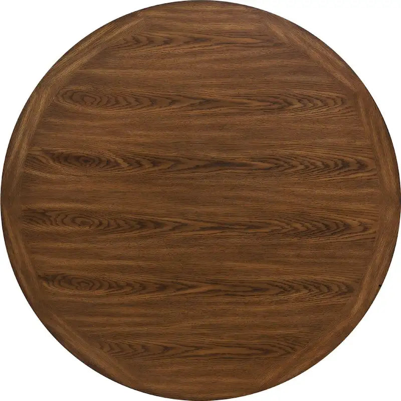 Table de salle à manger ronde en chêne, hauteur comptoir, avec pied central