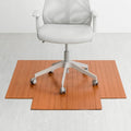 Tapis de chaise rectangulaire en bambou enroulable avec rebord - Protecteur et écologique, très résistant pour le bureau et la maison
