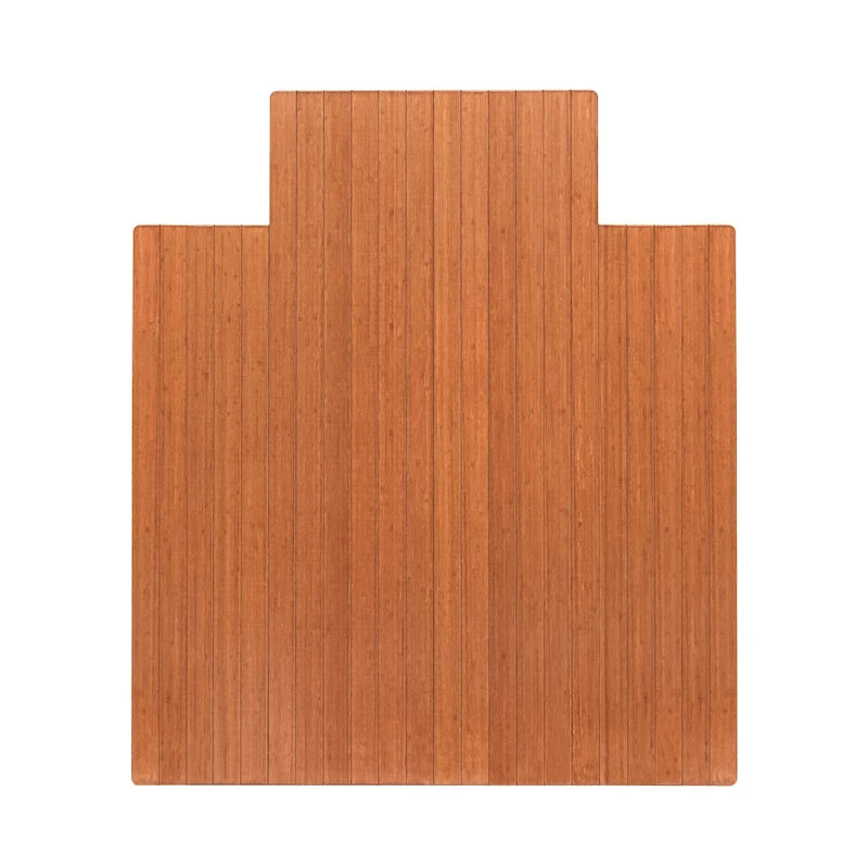 Tapis de chaise rectangulaire en bambou enroulable avec rebord - Protecteur et écologique, très résistant pour le bureau et la maison