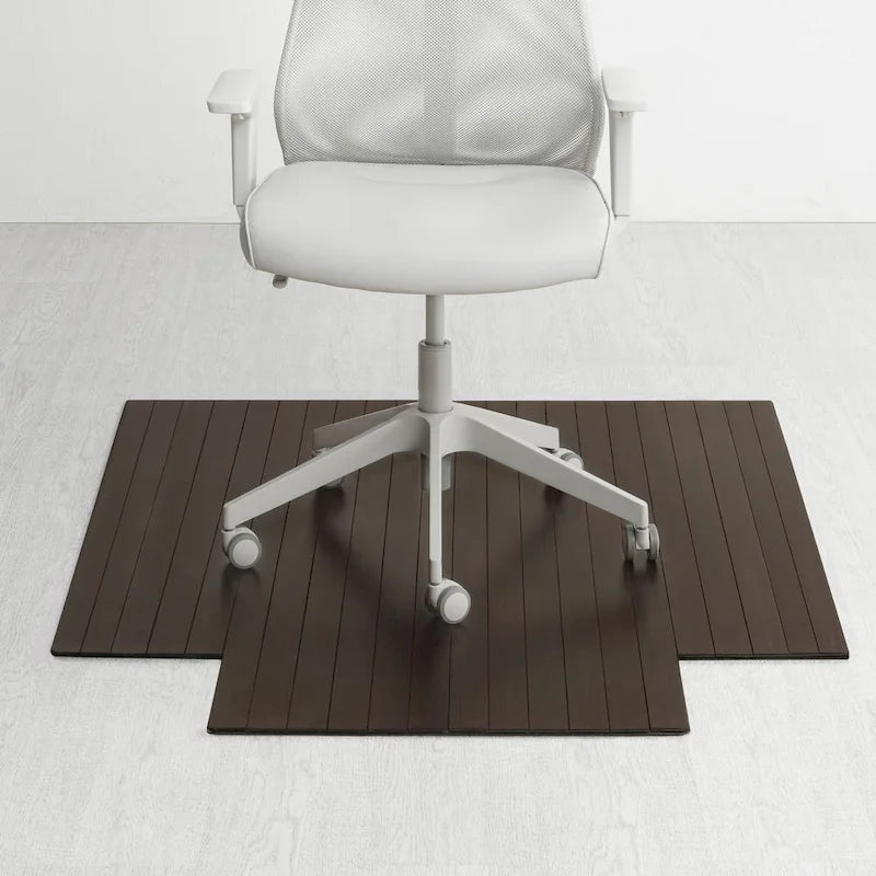 Tapis de chaise rectangulaire en bambou enroulable avec rebord - Protecteur et écologique, très résistant pour le bureau et la maison
