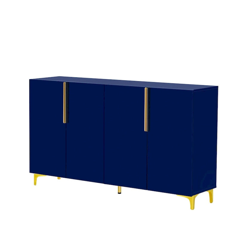 Meuble de rangement de luxe léger au fini lustré moderne et étagères réglables