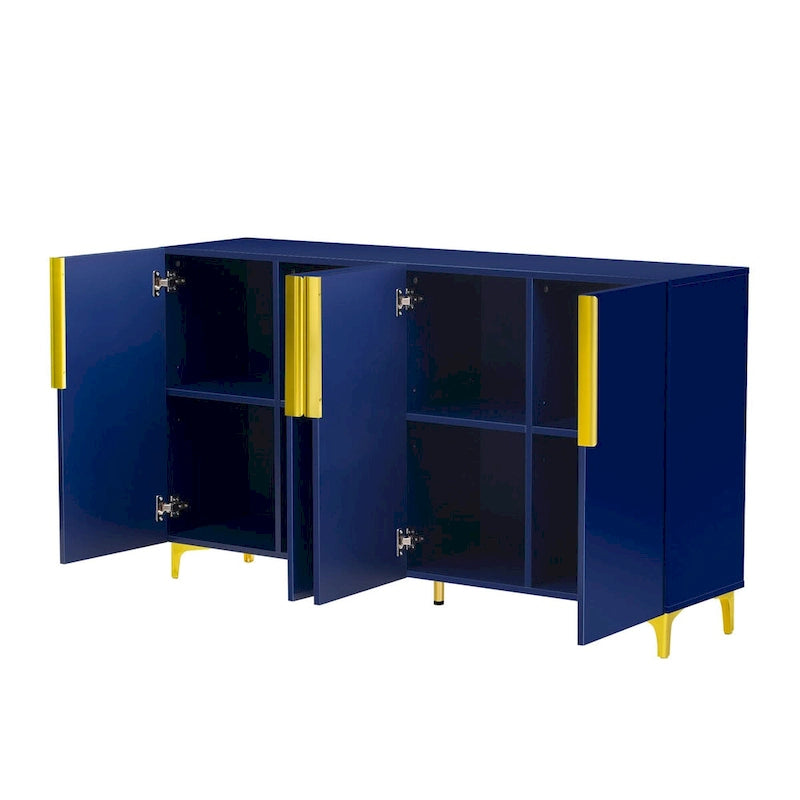 Meuble de rangement de luxe léger au fini lustré moderne et étagères réglables