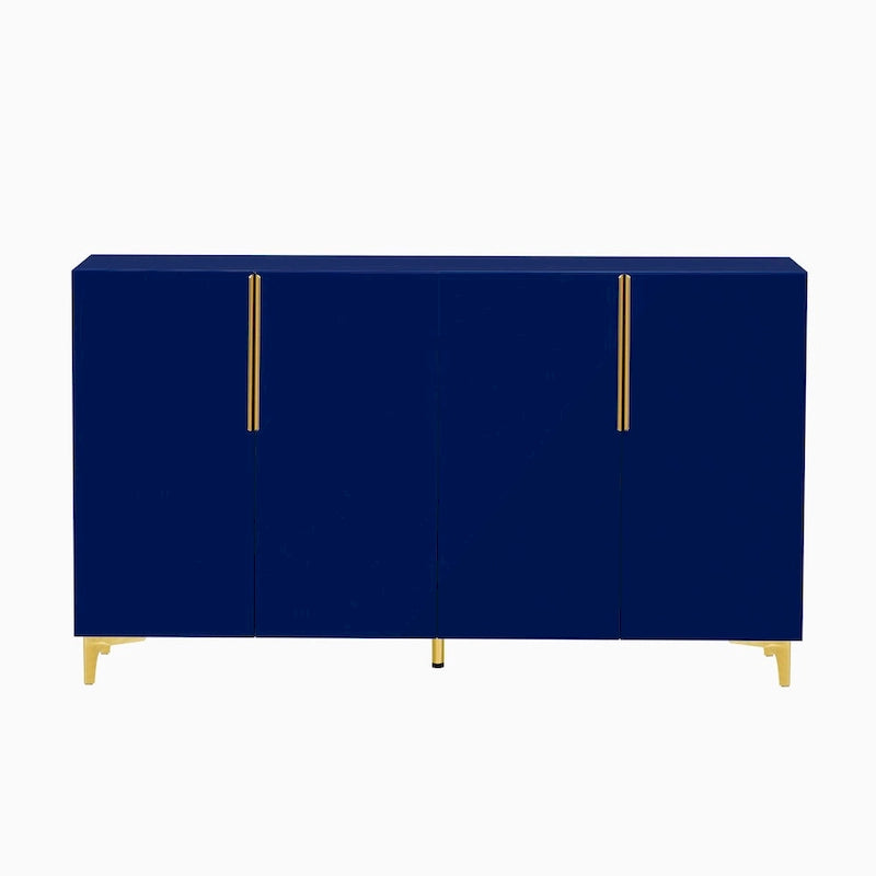Meuble de rangement de luxe léger au fini lustré moderne et étagères réglables