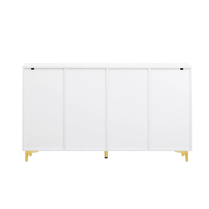 Meuble de rangement de luxe léger au fini lustré moderne et étagères réglables