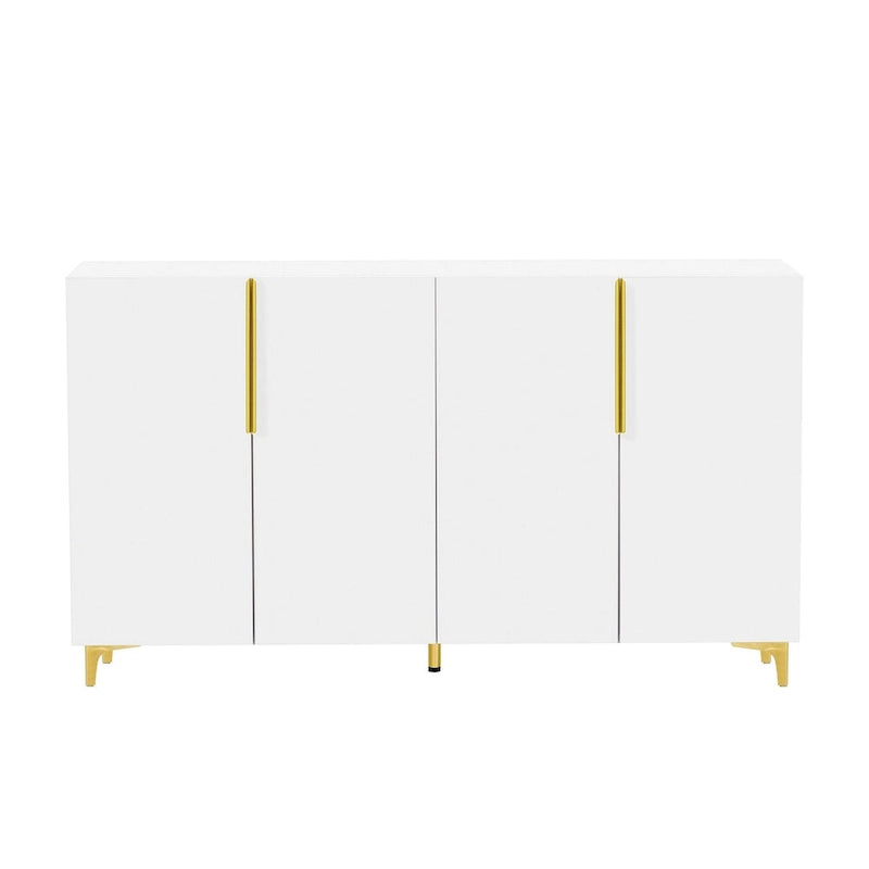 Meuble de rangement de luxe léger au fini lustré moderne et étagères réglables