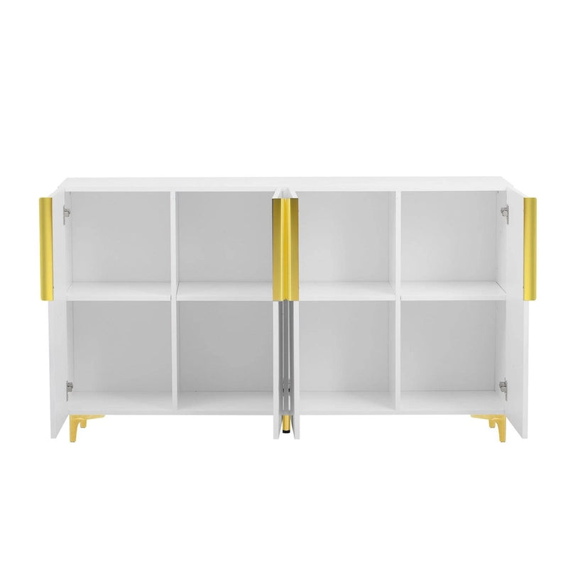 Meuble de rangement de luxe léger au fini lustré moderne et étagères réglables