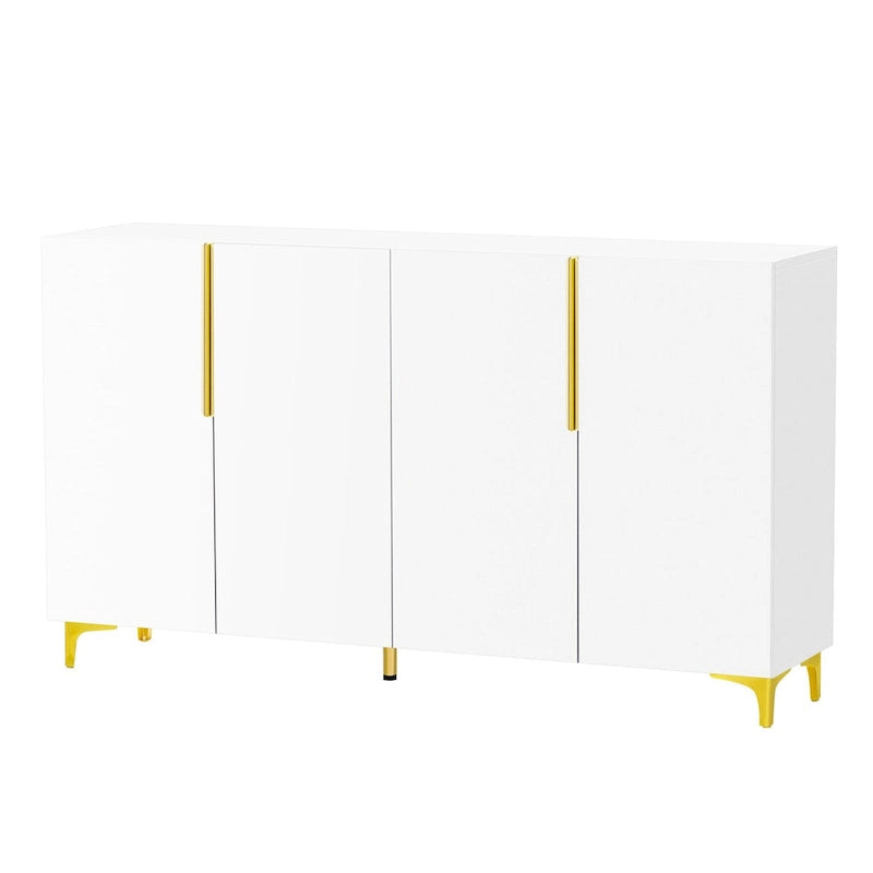 Meuble de rangement de luxe léger au fini lustré moderne et étagères réglables