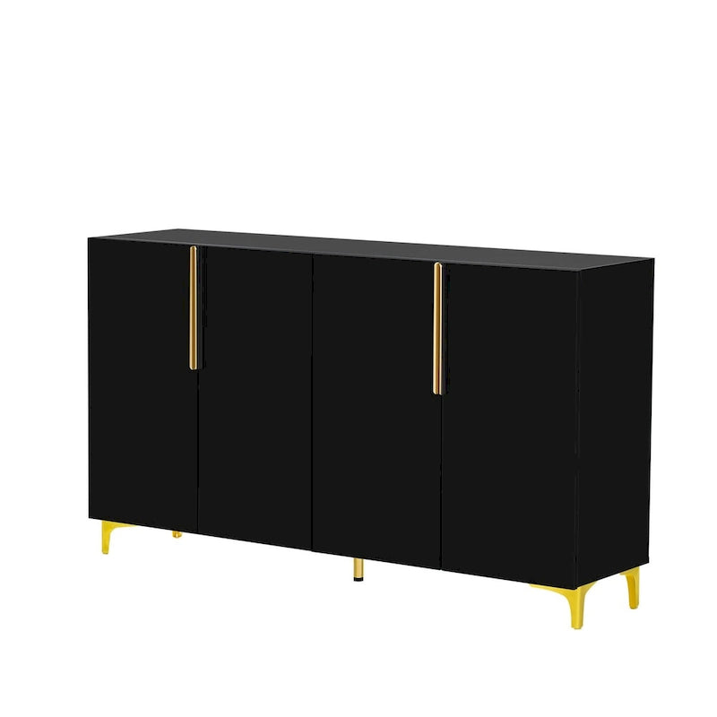 Meuble de rangement de luxe léger au fini lustré moderne et étagères réglables