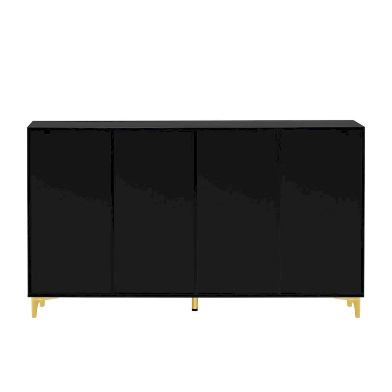 Meuble de rangement de luxe léger au fini lustré moderne et étagères réglables