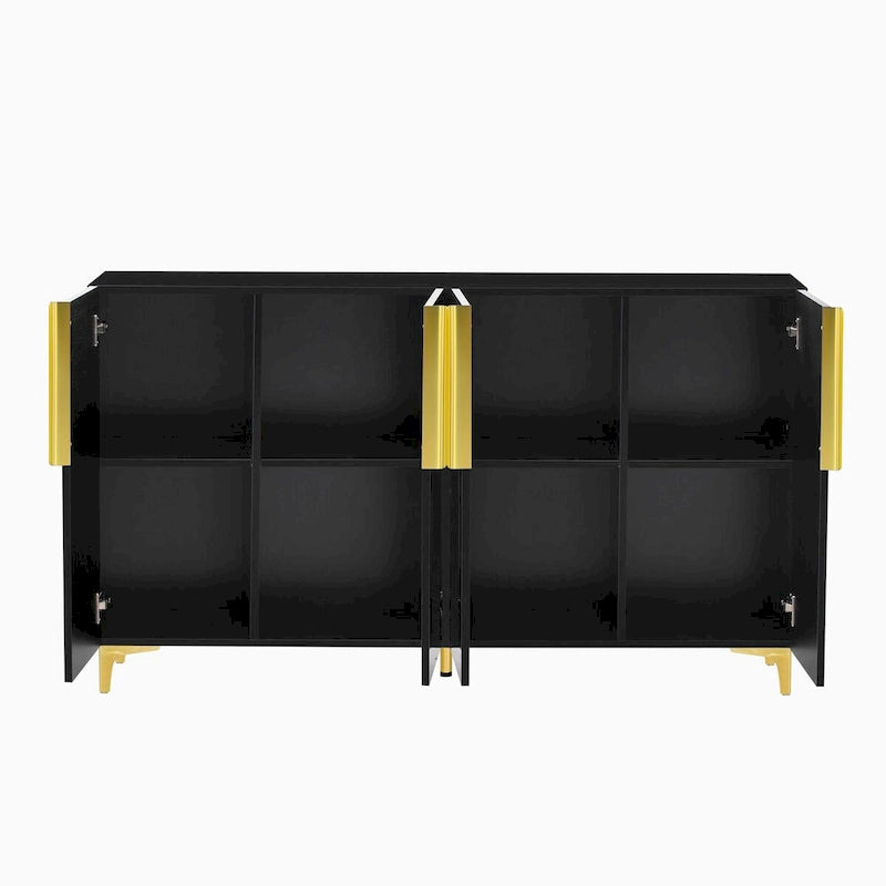 Meuble de rangement de luxe léger au fini lustré moderne et étagères réglables